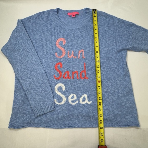 LILLY PULITZER Womens Sz L Pippy Sweater Blue Peri Sun Sand Sea NWOT $138 Preppy - Picture 11 of 13